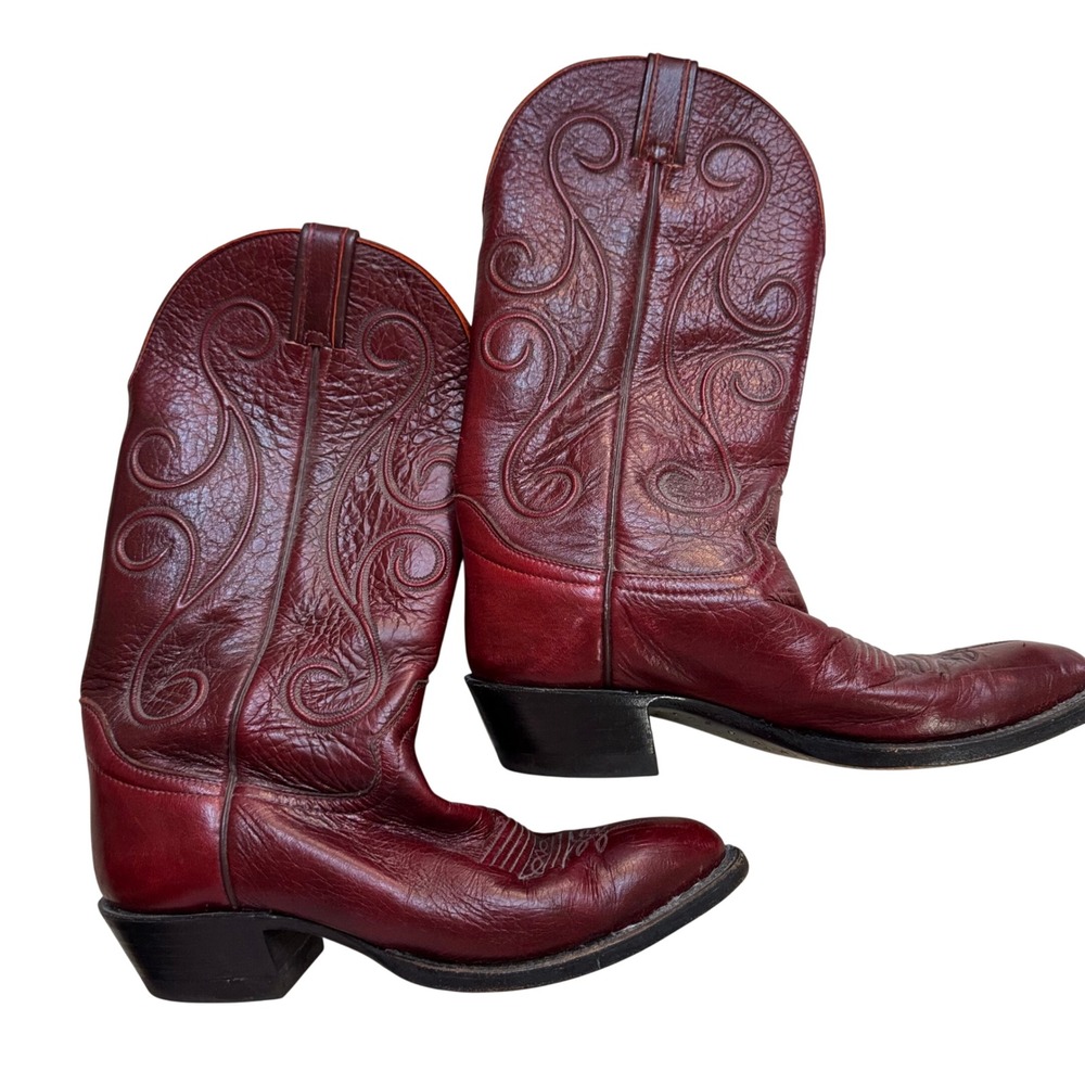 Hondo Boots 9218 Mens Oxblood Red Leather Western Cowboy Boots Size 7.5 E